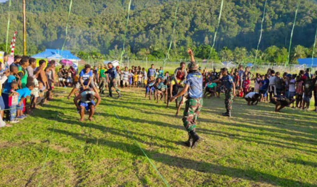 Semarakkan HUT RI ke-75, Satgas 754 Kostrad Gelar Lomba Bagi Masyarakat Dabra