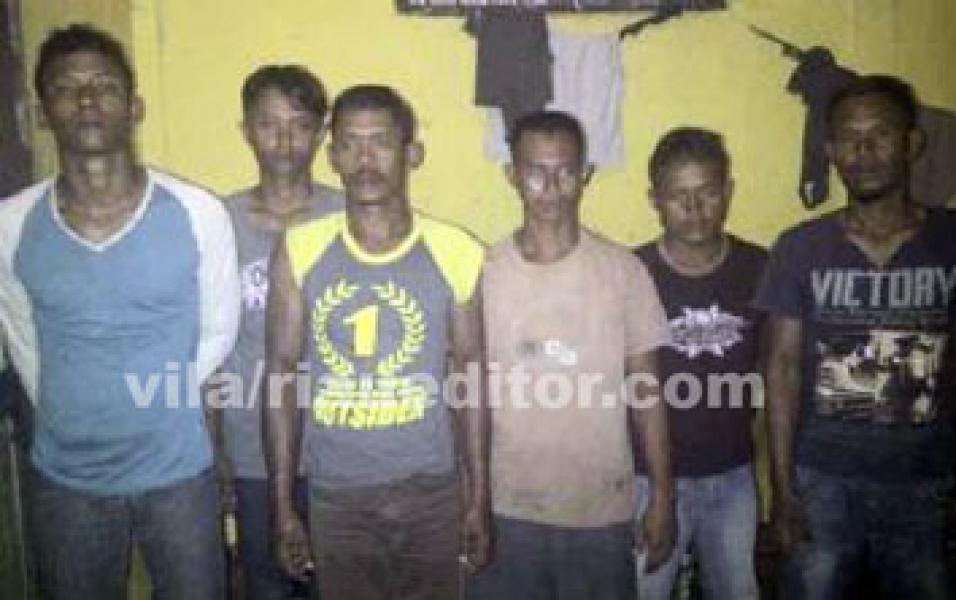 Enam Residivis Pencurian Sawit Dibekuk Polsek Tapung