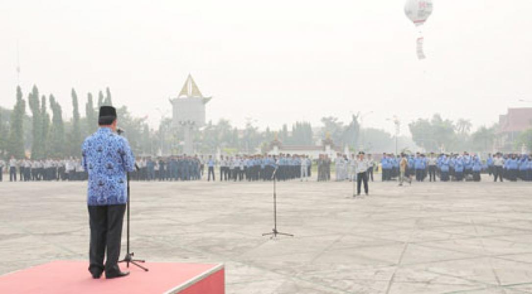 Pemprov Riau Gelar Upacara Harhubnas Ditengah Kepungan Asap