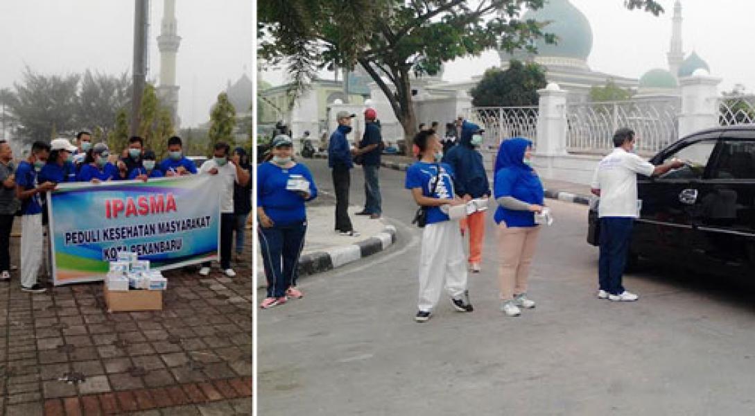 IPASMA Peduli Kesehatan Warga Pekanbaru Bagikan Ribuan Masker