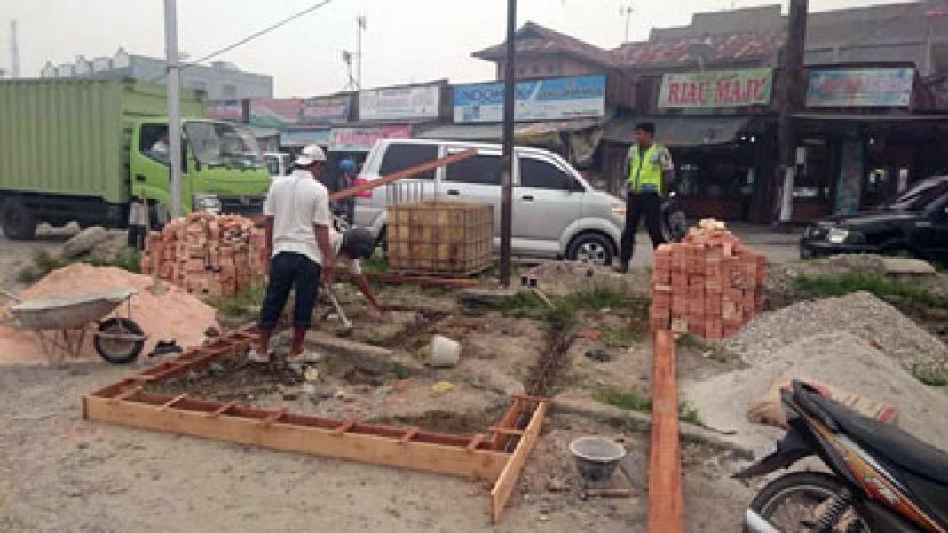 Pembangunan Pos Gurindam 4 di Pasar Pagi Arengka