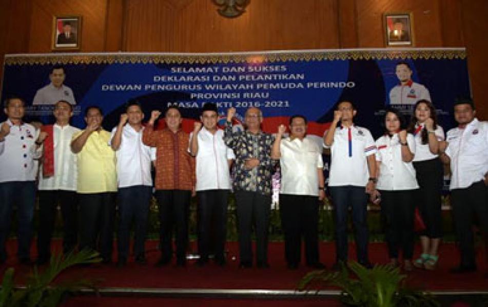 Bupati Amril Mukminin Hadiri Pelantikan Pengurus Pemuda Perindo Riau