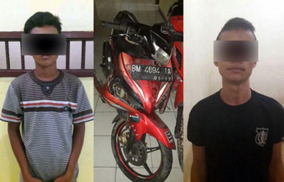 Curi Motor di Parkiran Pos Security PT RGMS, 2 Pelaku Ranmor Diciduk Polsek Bandar Seikijang