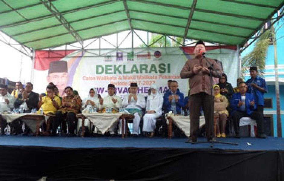 Pasangan Ramli Walid-Irvan Herman Deklarasi di Rumah PAN