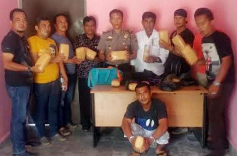 Polsek Rumbai Gagalkan Peredaran 12,5 Kg Ganja Siap Edar
