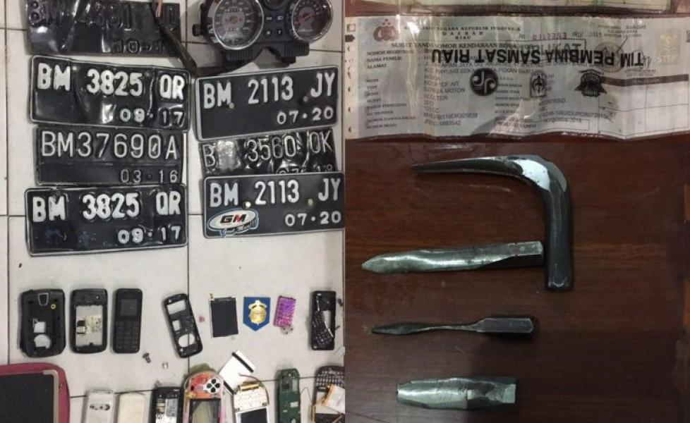 Polsek Tampan Bekuk 3 Pelaku Curanmor Belasan TKP