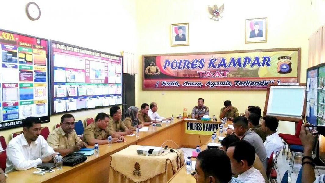 Kapolres Kampar Rapat Koordinasi Eksternal dalam rangka pelaksanaan Pilkada serentak tahun 2017