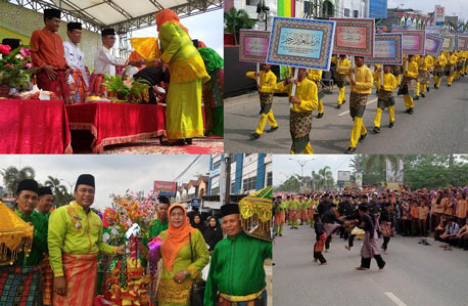 Tampil Menarik, Kecamatan ‎Langgam Raih Juara 1 Pawai Taaruf MTQ Ke -XV Tingkat Kabupaten Pelalawan