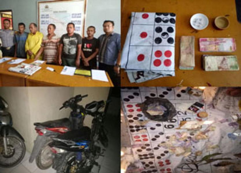 Asyik Main Judi Dadu Guncang, Lima Warga Kubu Rohil Diamankan Polisi