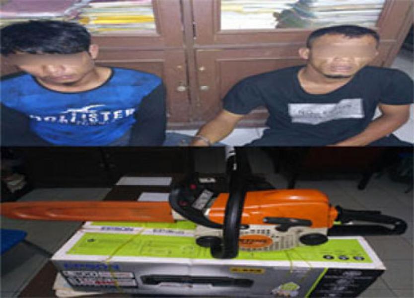 Curi Mesin Chainsaw Terekam CCTV, Dua Pemuda Rupat Diamankan