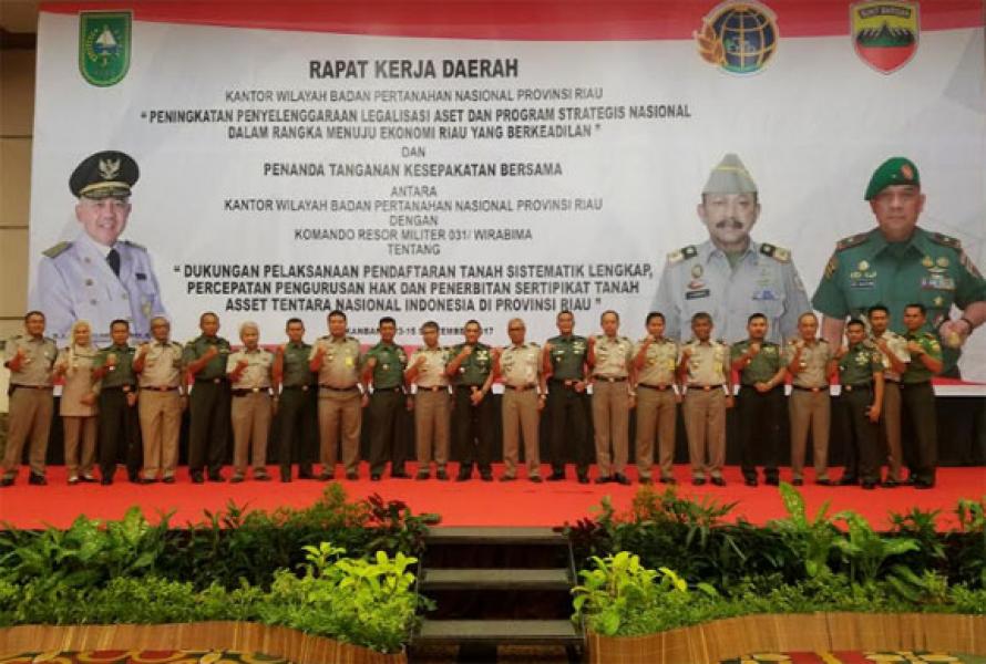 Danrem 031/WB Hadiri Rakerda Bersama BPN
