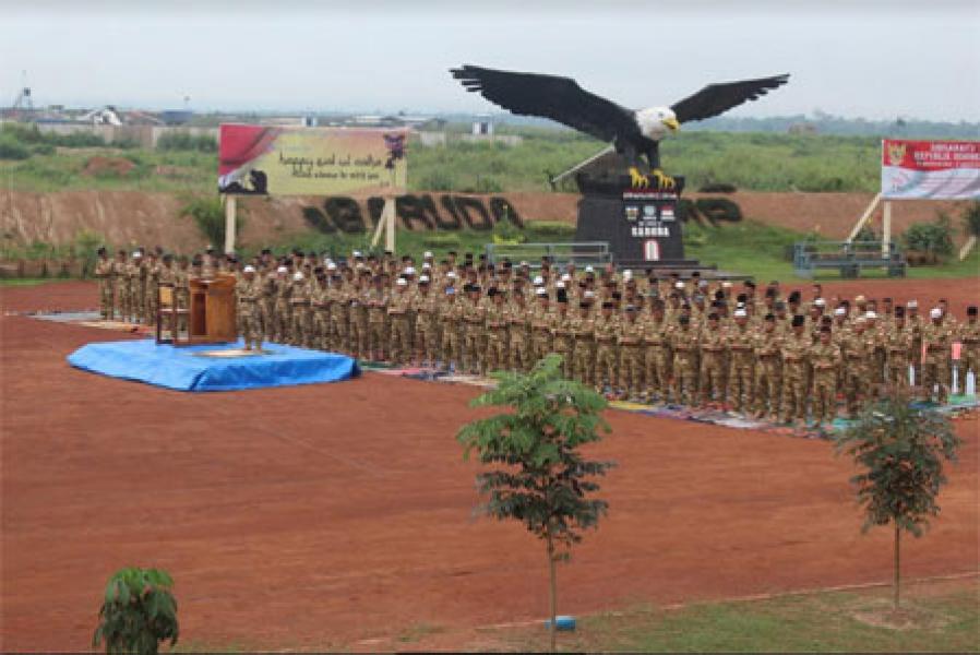 Pasukan Garuda XXXVII-D/Minusca Sholat Idul Adha 1438 H di Tanah Afrika