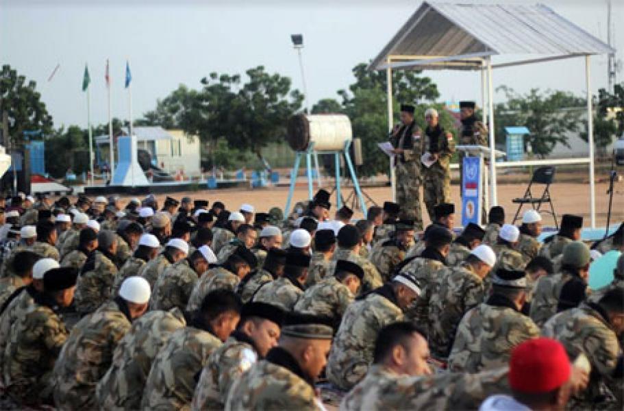 Prajurit Indobatt-03 Sholat Idul Adha 1438H di Sudan Afrika