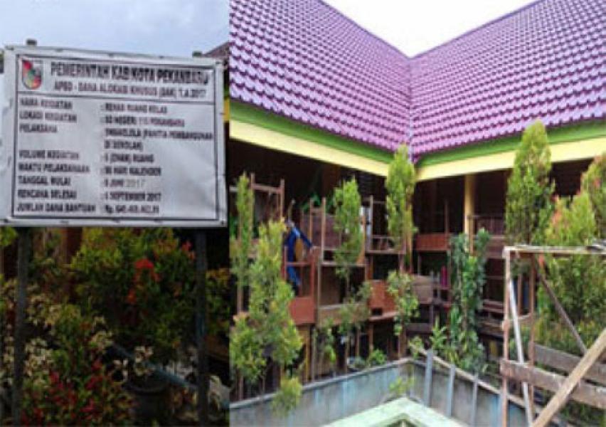 Terima Dana DAK, 6 Ruang Kelas di SDN 115 Pekanbaru Direhab Total