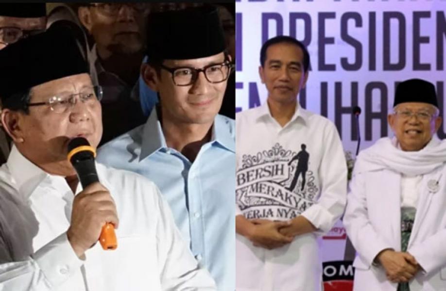 Jokowi-Ma�ruf Nomor Urut 1, Prabowo-Sandiaga Nomor Urut 2 di Pilpres 2019