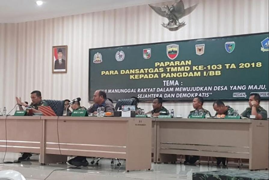 Kodam I/BB Siap Sukseskan TMMD Ke-103 Tahun 2018 
