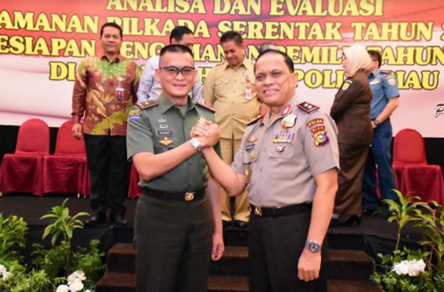 Korem 031/WB dan Polda Riau Bersinergi Sukseskan Pemilu Tahun 2019