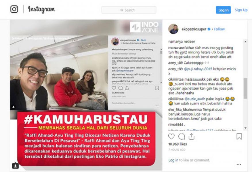 Postingannya Jadi Viral, Eko Patrio Minta Maaf ke Raffi Ahmad dan Ayu Ting-Ting