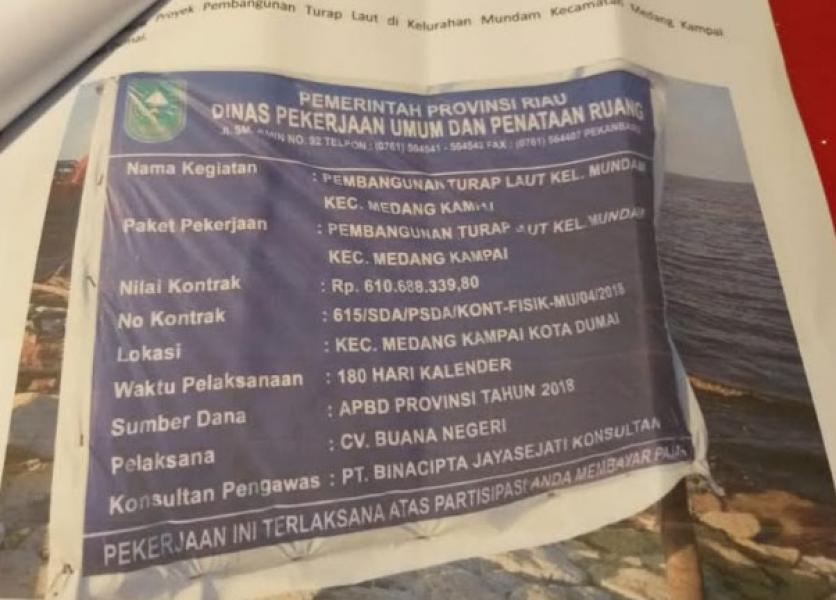Proyek Turap Dialihkan ke Desa Lain, Warga Dumai Protes