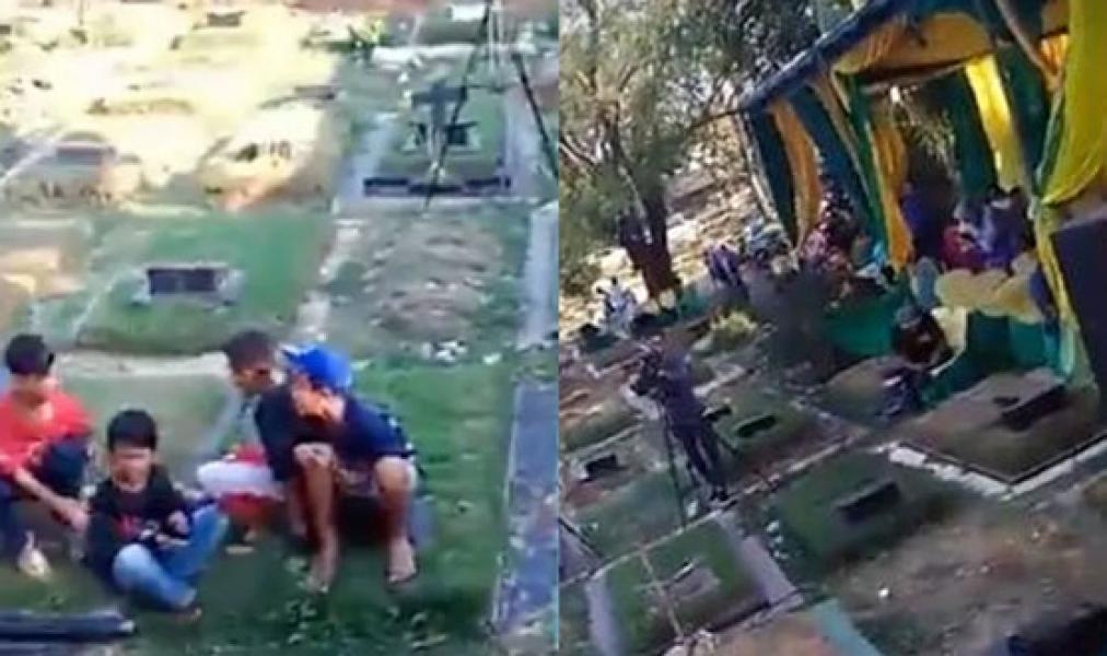 Viral Pesta Pernikahan dan Dangdutan di Tengah Kuburan, Warganet: Astaghfirullah