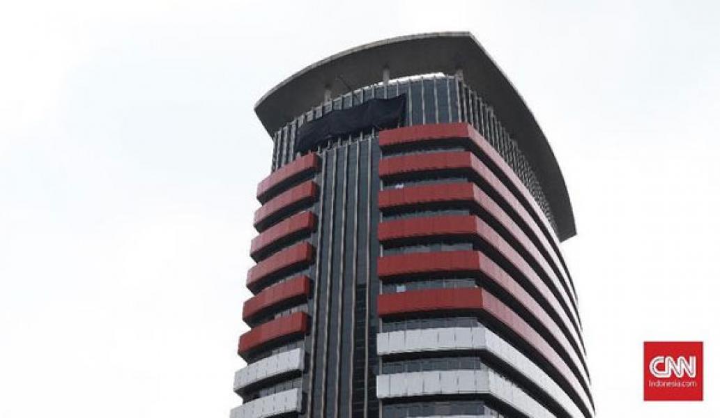 Logo KPK di Gedung Merah Putih Ditutup Kain Hitam