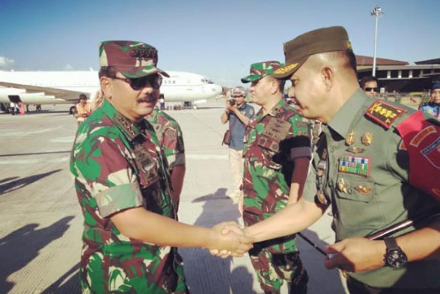 Pangdam dan Danrem 083/Baladhika Jaya Sambut Kunjungan Panglima TNI
