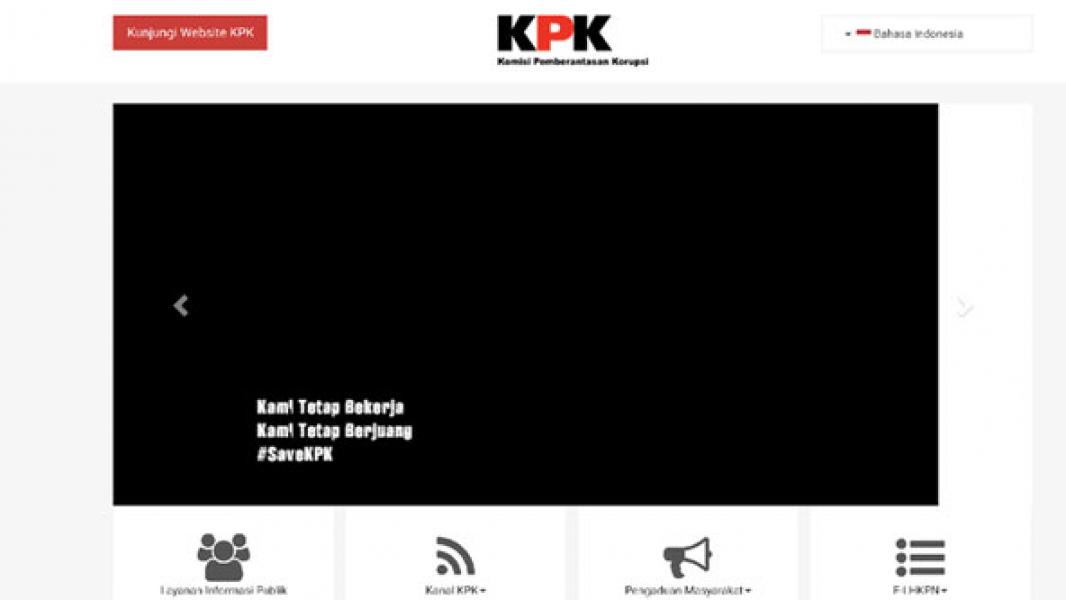 Tampilan Muka Situs KPK Mendadak Hitam, Ada Apa?