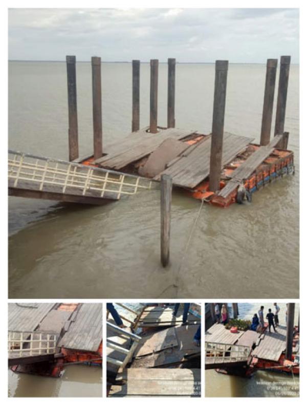 Jembatan Serapung di Kuala Kampar Ambruk Diterjang Badai, Dishub Pelalawan Antisipasi Jembatan Darurat 