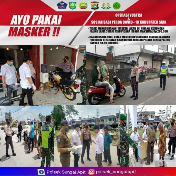 Kapolsek Sungai Apit Pimpin Supervisi dan Sosialisasi Perda Covid-19 Siak