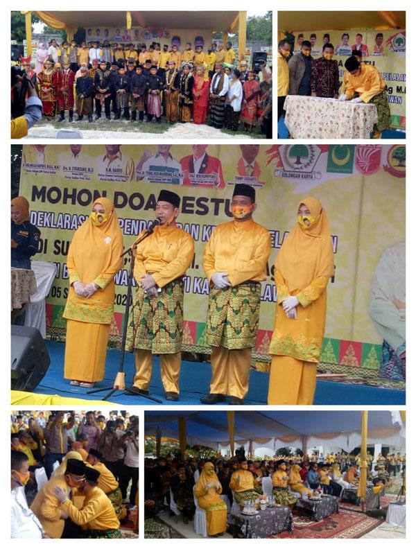 Massa Berjibun Hadiri Deklarasi Paslon Adi Sukemi-HM Rais