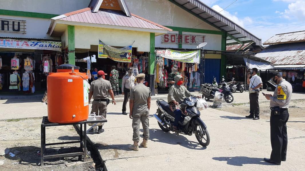 Ops Yustisi Polsek Pangkalan Kuras dan Tim Gabungan, 1 Warga Kedapatan Tak Gunakan Masker
