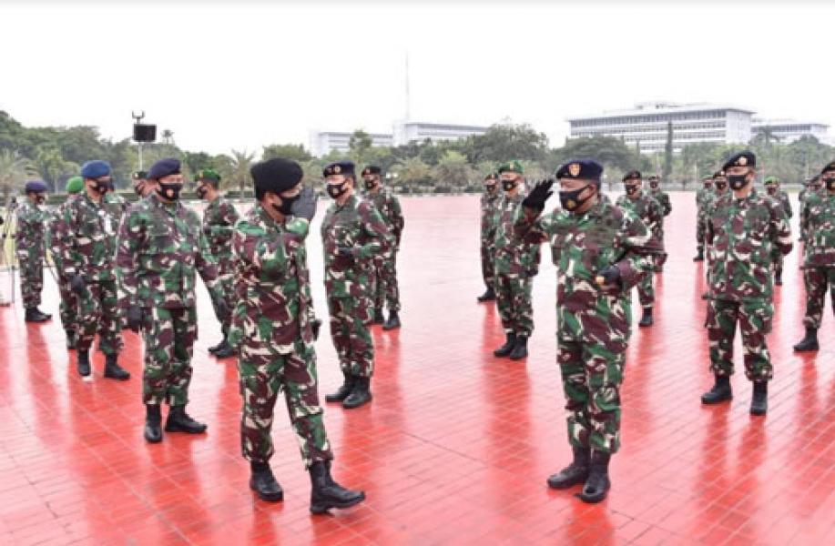 Panglima TNI Terima Laporan Korps Kenaikan Pangkat 91 Perwira Tinggi TNI