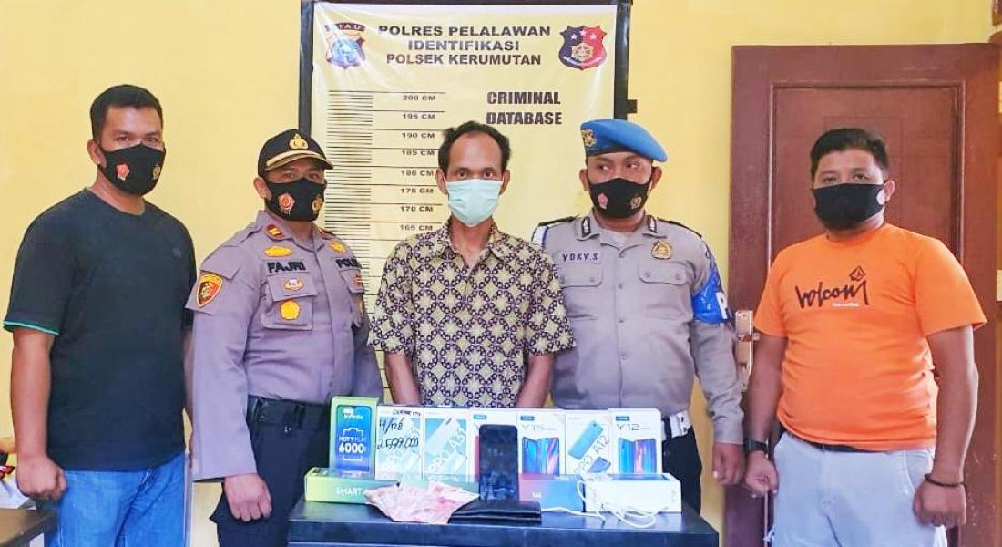 Pelaku Pembobol Toko Ponsel di Kerumutan di Tangkap Polisi