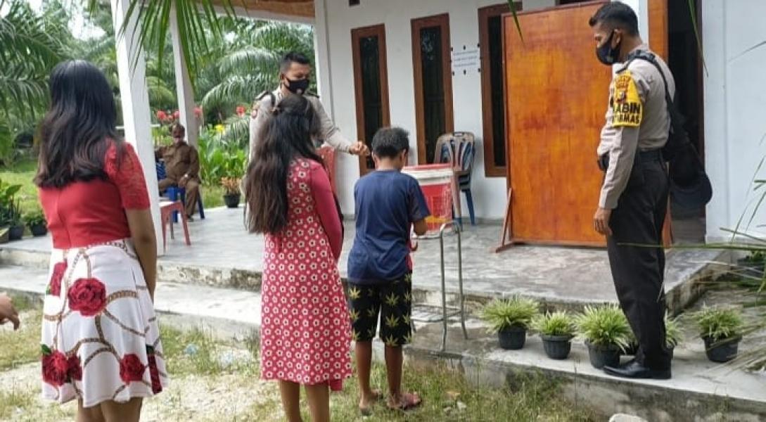 Penerapan Protokol Kesehatan di Tempat Ibadah, Polsek Sungai Apit Lakukan Sosialisasi