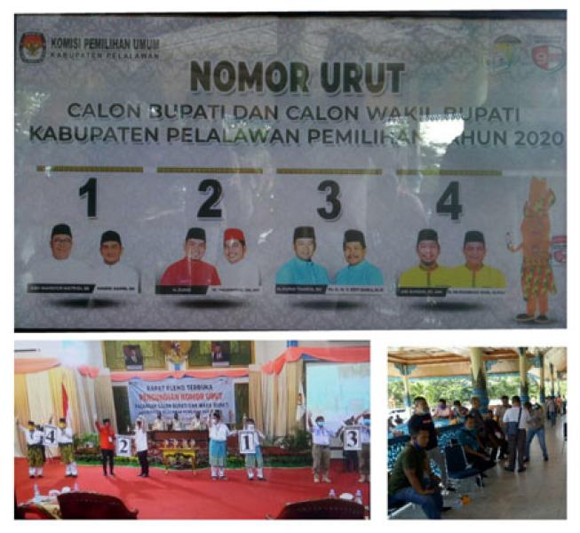 Pengundian Nomor Urut Pilkada Pelalawan, Ridi-Habibi 1, Zukri-Nasar 2, Tamrin-Edi Sabli 3 dan Adi Sukemi-Rais 4