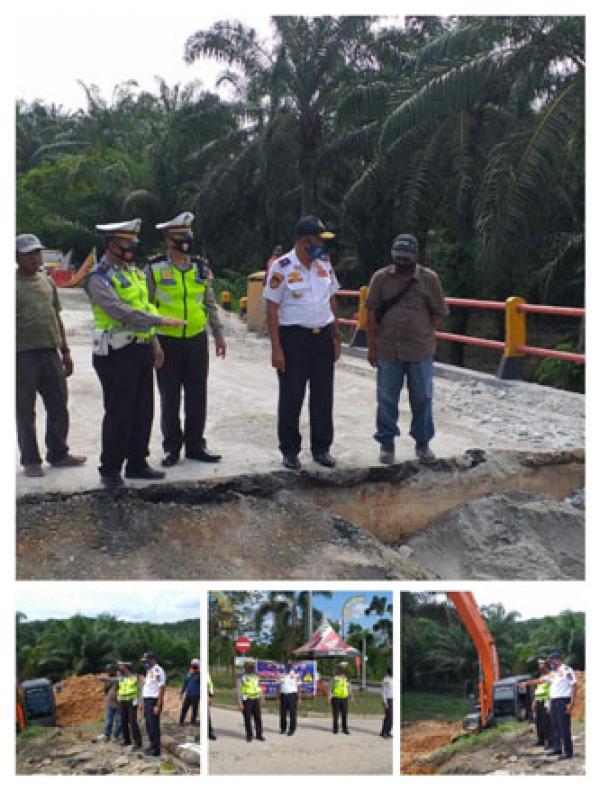 Perbaikan Digesa, Besok Jembatan Arus Jalintim KM 57 yang Amblas Kembali Bisa Dilintasi 