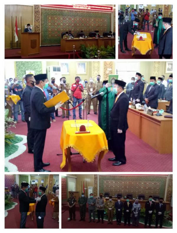 Pimpinan DPRD Pelalawan Lantik H Indra Mansyur, S.Sos Anggota Dewan Hasil PAW