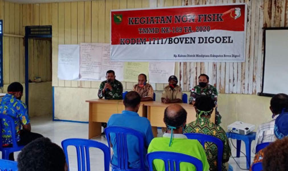 Satgas TMMD 109 Kodim Boven Digoel Adakan Sosialisasi Administrasi Kependudukan