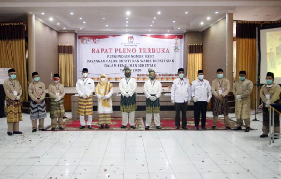 Tiga Paslon Bupati dan Wakil Bupati Siak Teken Pakta Integritas Protokol Kesehatan
