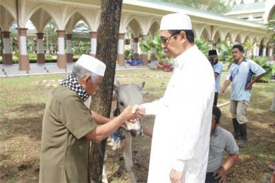 Dispas Siak Potong 5 Sapi dan 4 Kambing Untuk BHL Siak dan Mempura