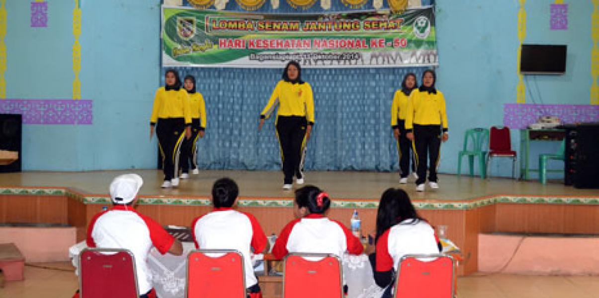Sempena HKN ke 50, Diskes Gelar Lomba Senam Jantung Sehat Tingkat Puskesmas