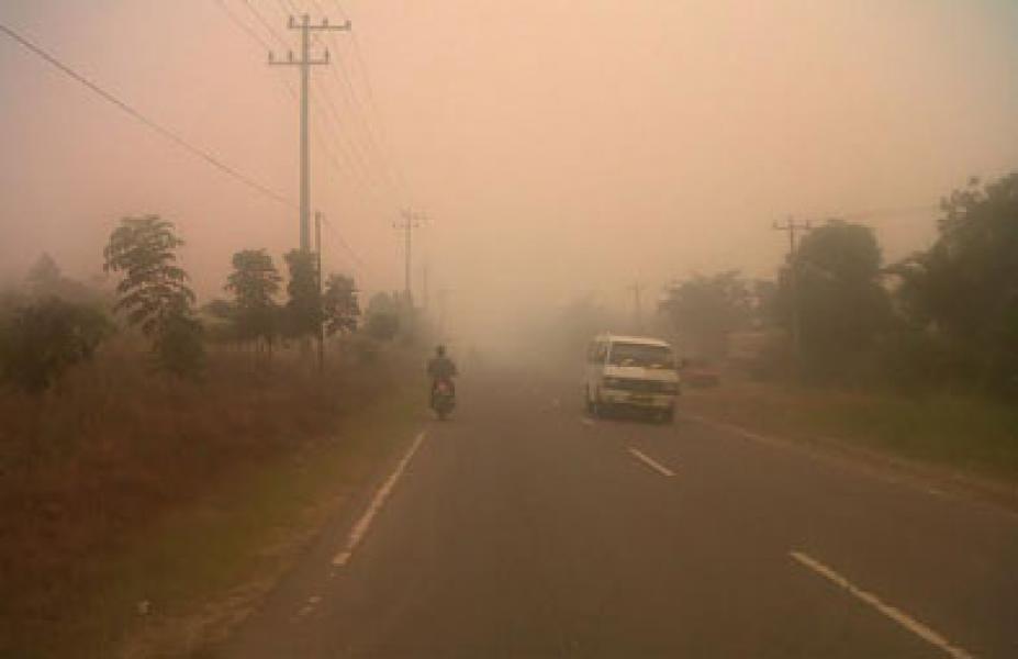 Kabupaten Inhu Kembali Dikepung Kabut Asap