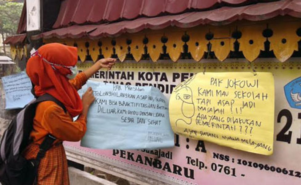 Kabut Asap, Murid SDN 121 Gelar Aksi Keprihatinan