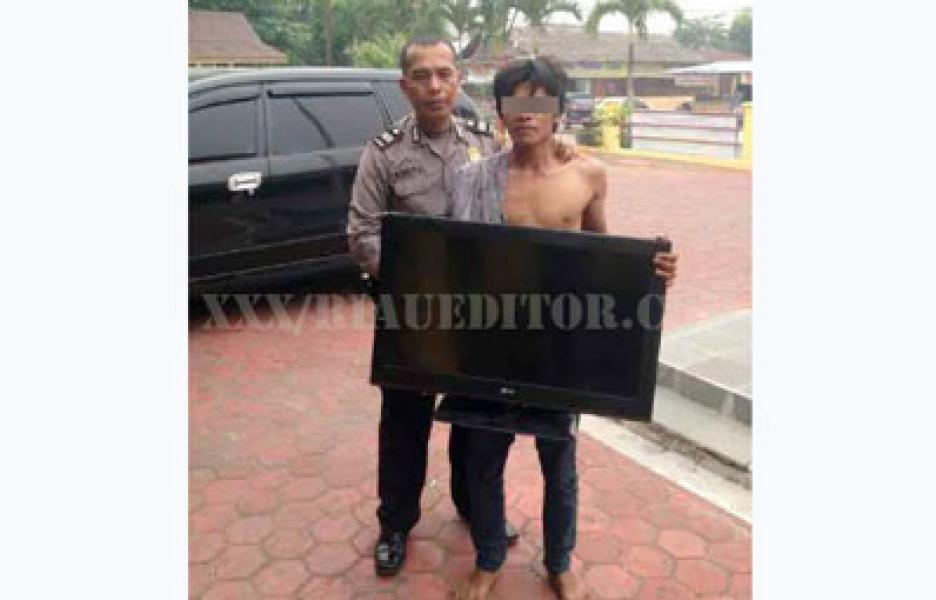 Maling TV Babak Belur Dihajar Warga