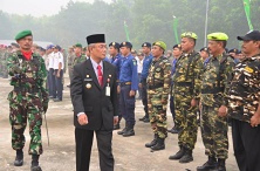 Ditengah Kabut Asap, Peringatan HUT ke 70 TNI di Bengkalis Berlangsung Hikmat