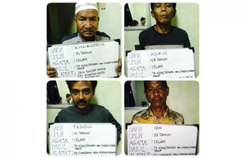 Polres Kuansing Tangkap Empat Pelaku Pembakaran Lahan