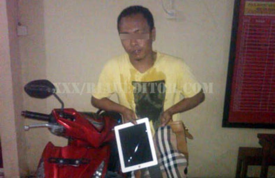 Terjatuh, Jambret di Pekanbaru Babak Belur Dimassa