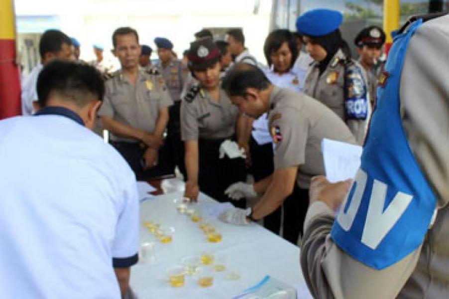 78 Personil Polres Pelalawan Lakukan Tes Urine