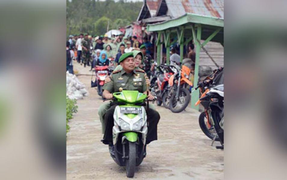 Danrem 031/Wirabima Bersama Ketua Persit Tinjau Lokasi TMMD Ke 97 Kodim 0303/Bengkalis