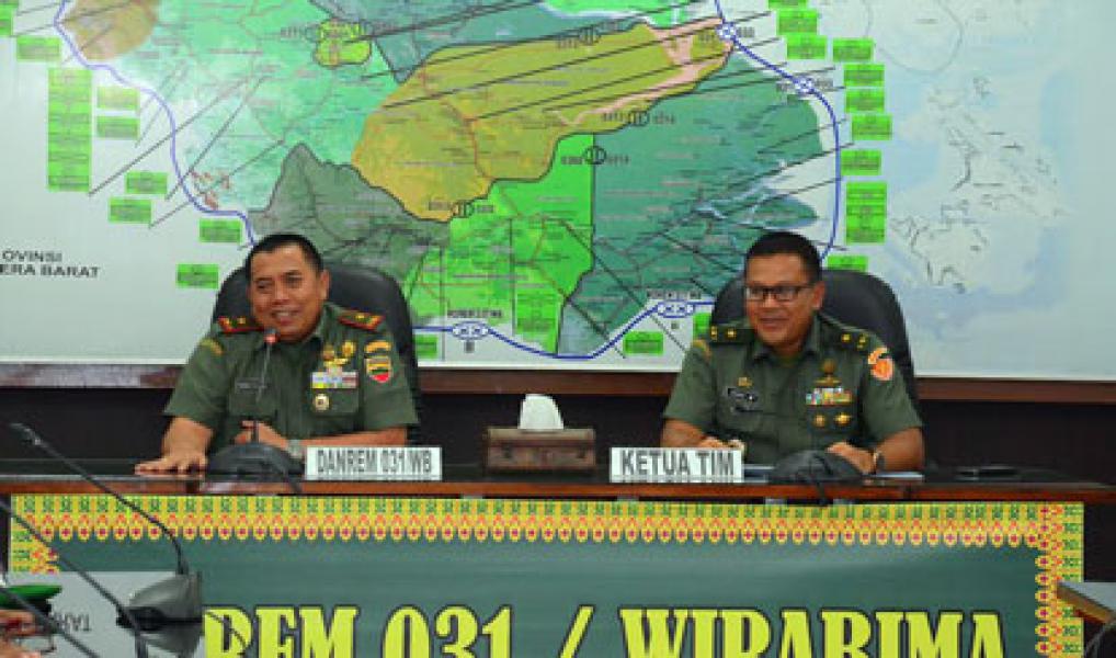 Danrem 031/Wirabima Terima Kunjungan Tim Pokja Dan Staff Ahli Kasad